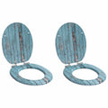 Soft-Close Toilettensitz 2 pcs Blau 44 x 38 cm MDF-Platte