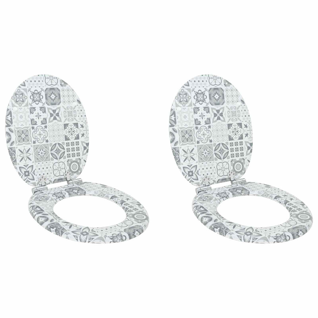 Soft-Close Toilettensitz 2 pcs Blau und Weiß Porzellan