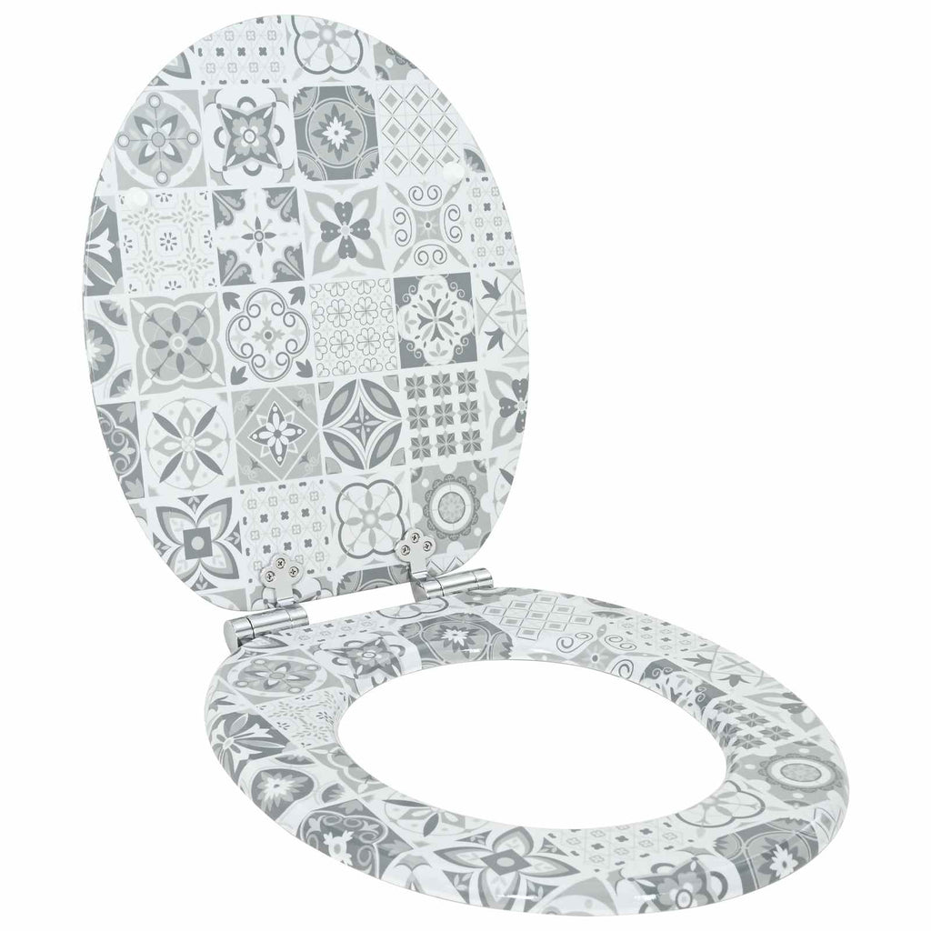 Soft-Close Toilettensitz 2 pcs Blau und Weiß Porzellan