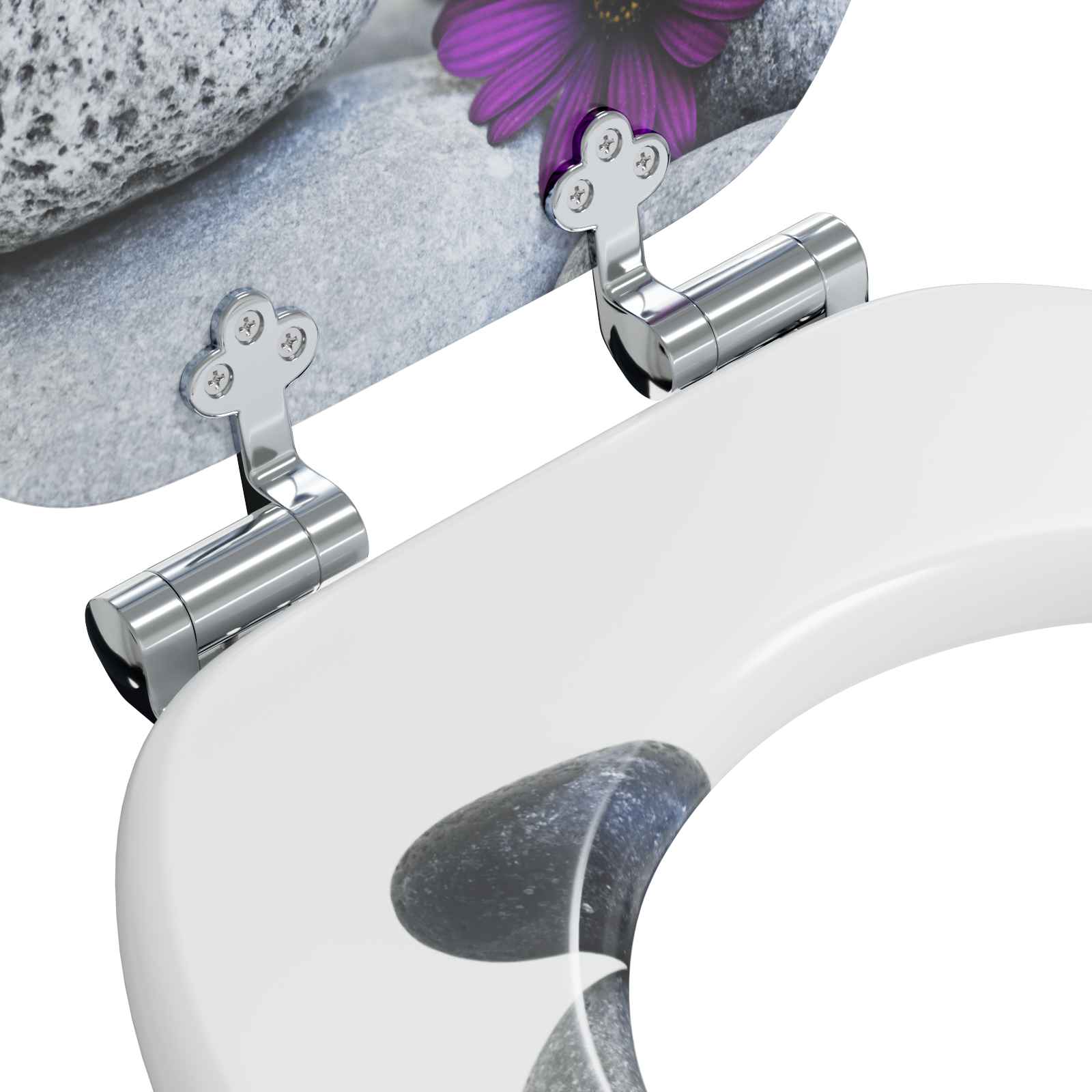 Soft-Close Toilettensitz 2 pcs Grau 44 x 38 cm MDF-Platte