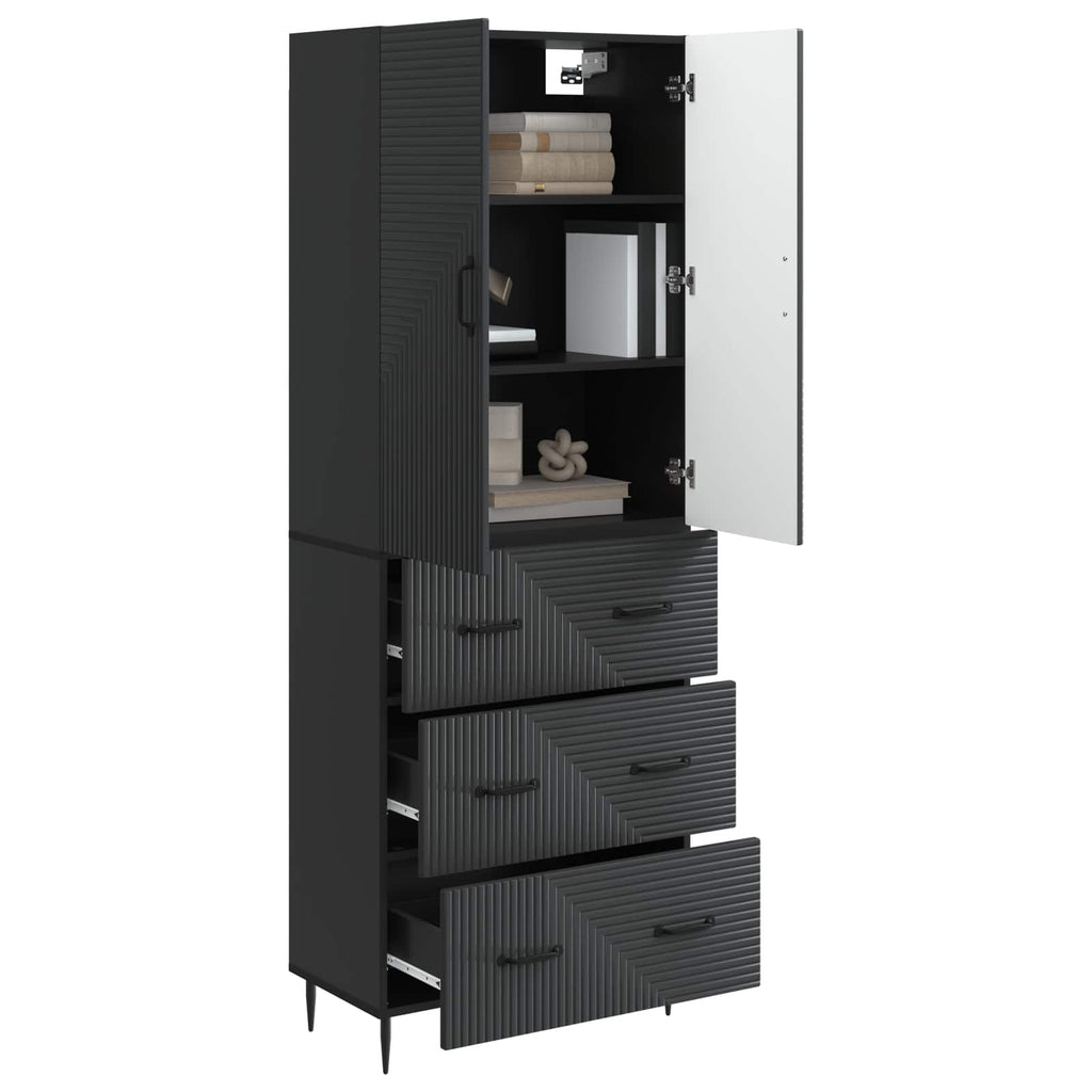 Schrankset 2 pcs Schwarz 66 x 34,5 x 90 cm Holzwerkstoff