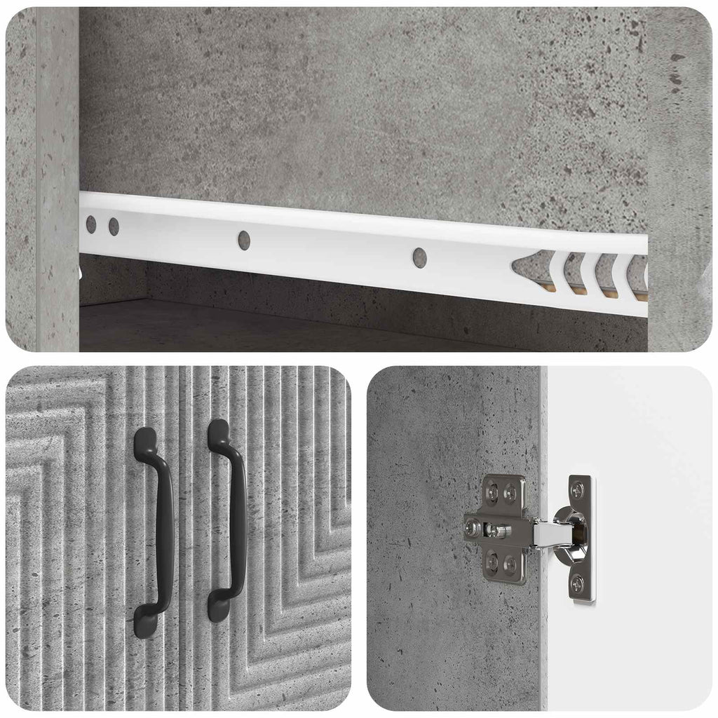 Schrankset 2 pcs Betongrau 66 x 34,5 x 90 cm Holzwerkstoff