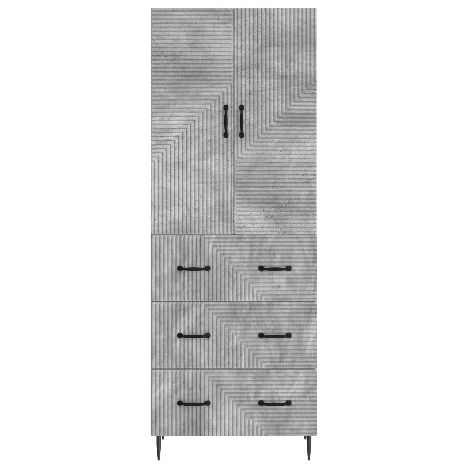 Schrankset 2 pcs Betongrau 66 x 34,5 x 90 cm Holzwerkstoff