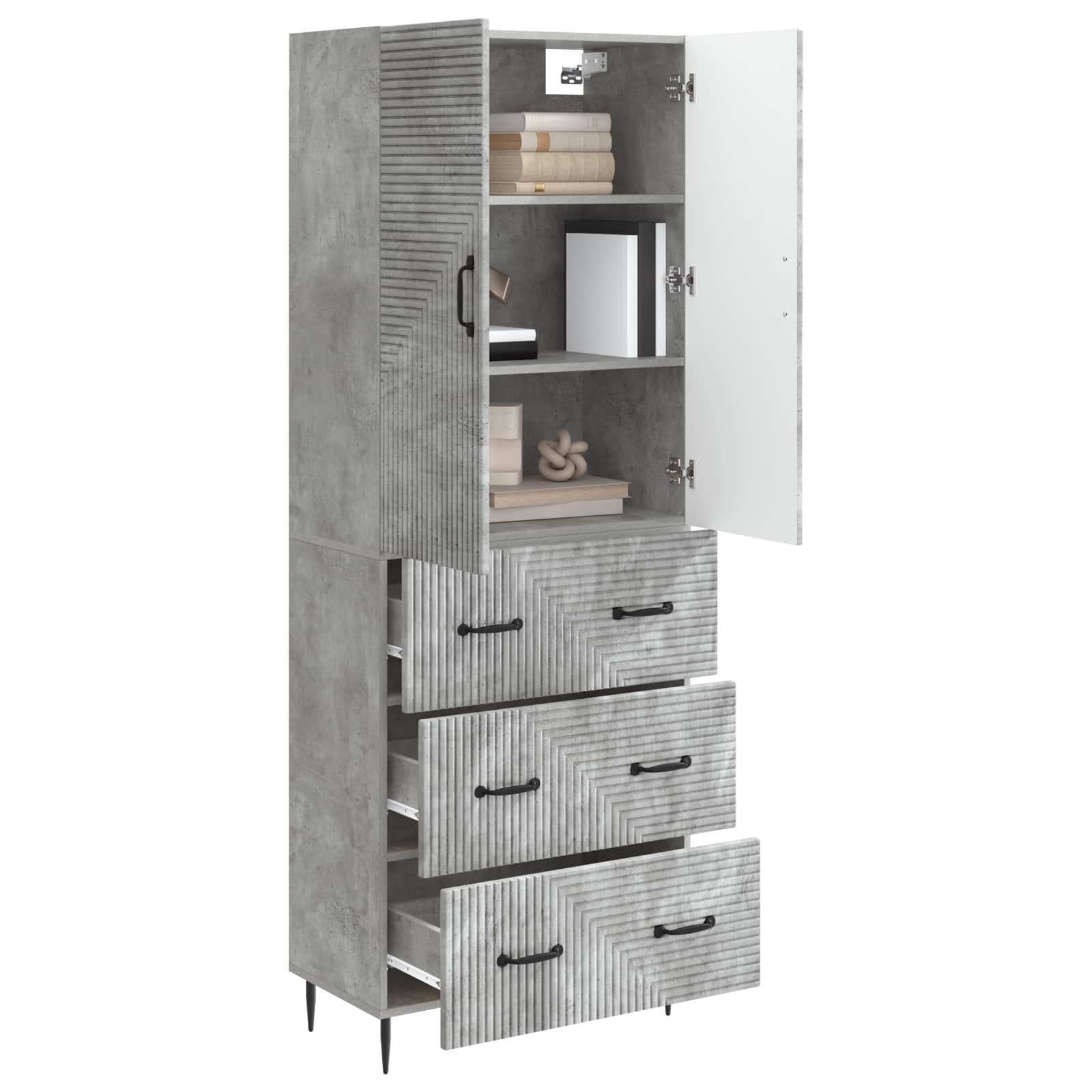 Schrankset 2 pcs Betongrau 66 x 34,5 x 90 cm Holzwerkstoff
