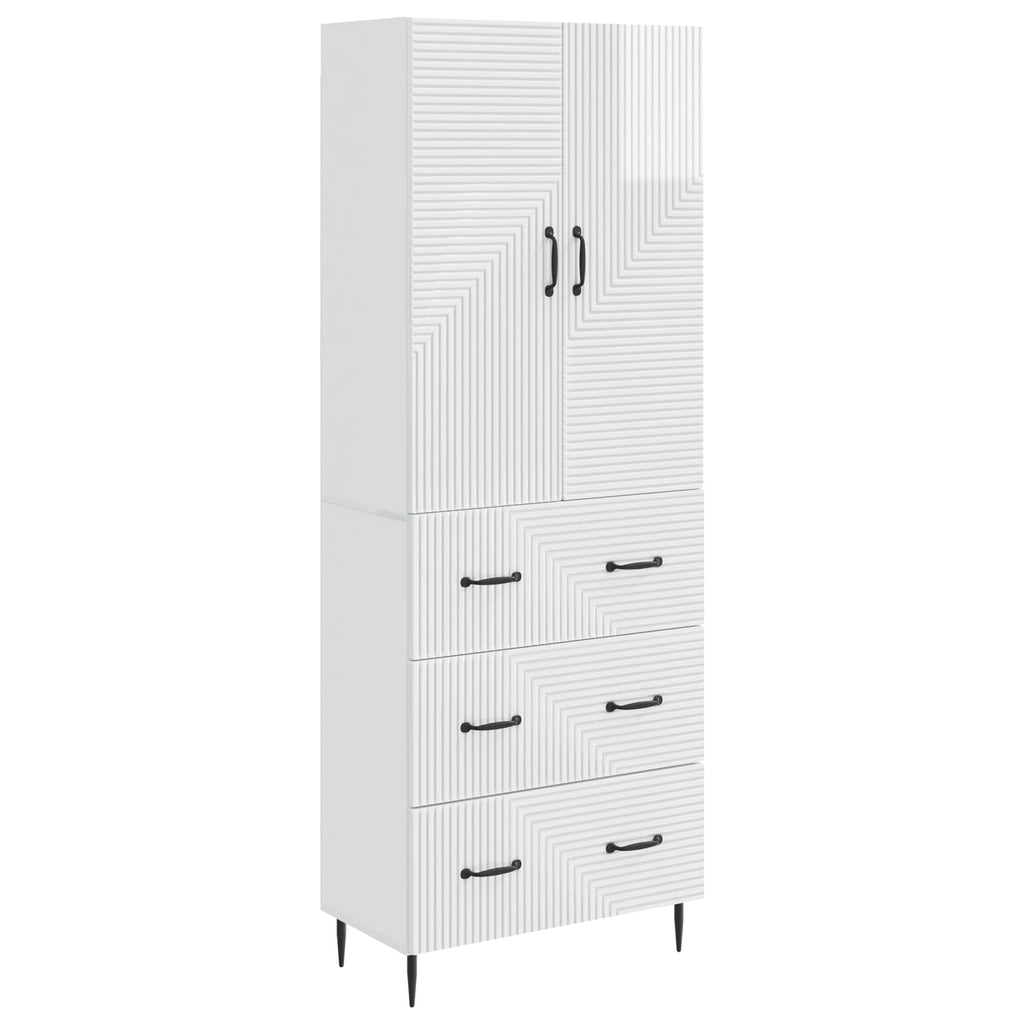 Schrankset 2 pcs Hochglanz Weiß 66 x 34,5 x 90 cm Holzwerkstoff