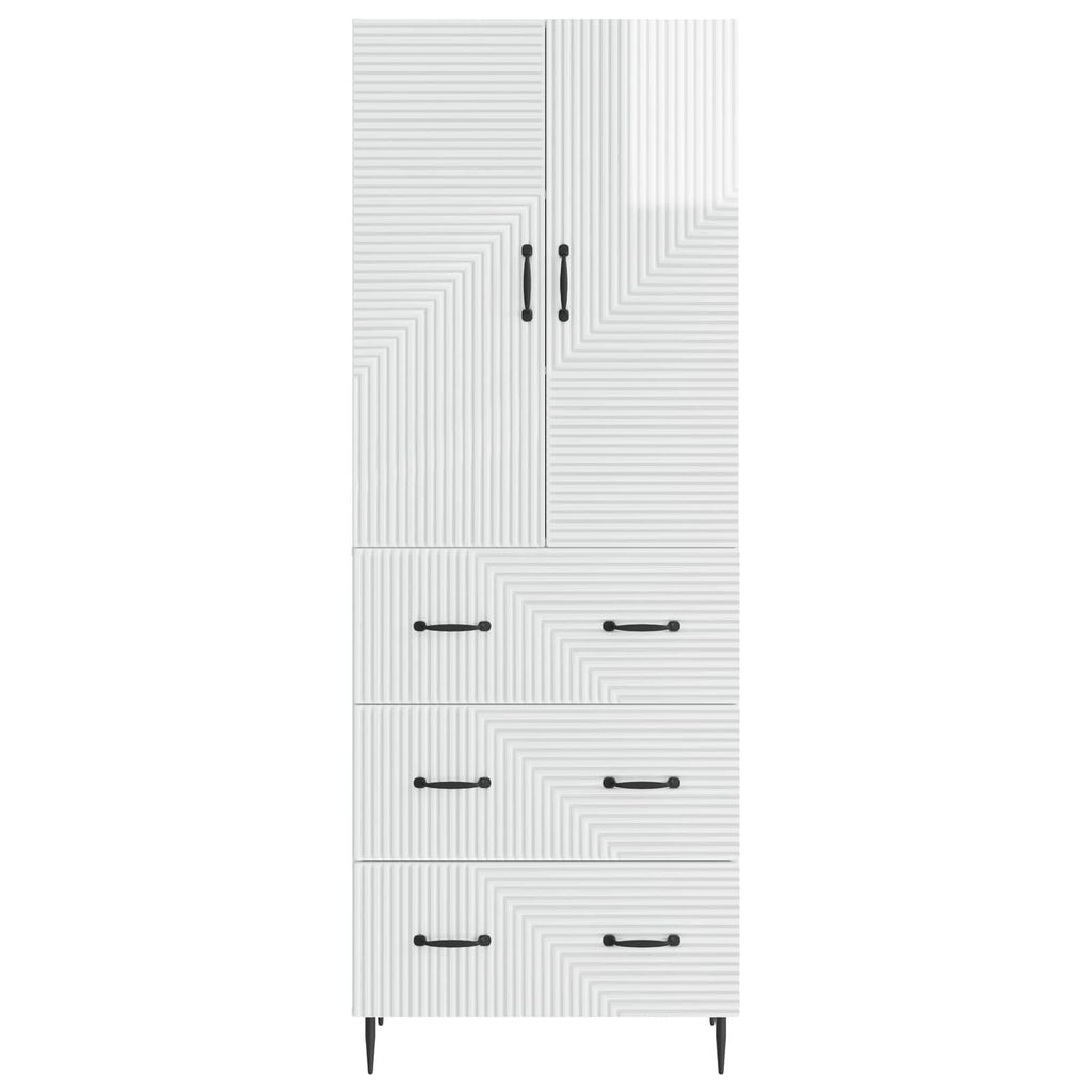 Schrankset 2 pcs Hochglanz Weiß 66 x 34,5 x 90 cm Holzwerkstoff