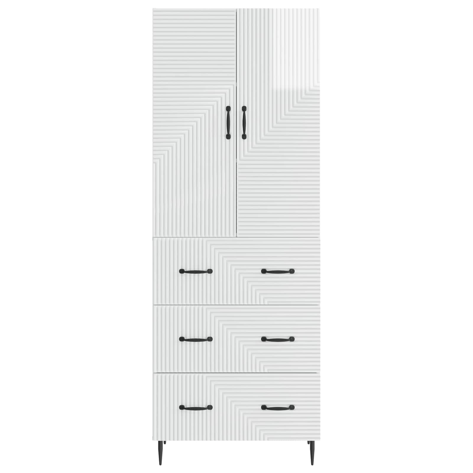 Schrankset 2 pcs Hochglanz Weiß 66 x 34,5 x 90 cm Holzwerkstoff