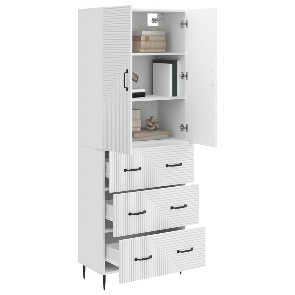 Schrankset 2 pcs Hochglanz Weiß 66 x 34,5 x 90 cm Holzwerkstoff