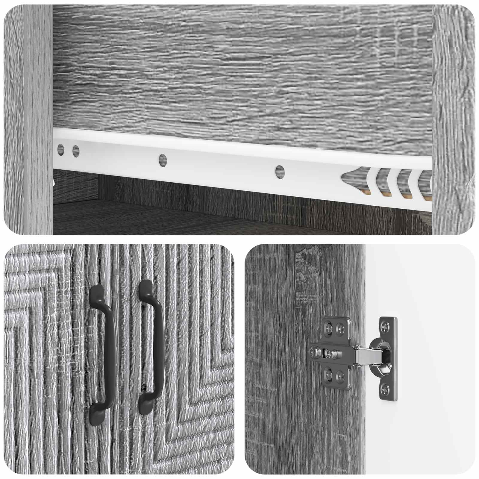 Schrankset 2 pcs Grau Sonoma 66 x 34,5 x 90 cm Holzwerkstoff