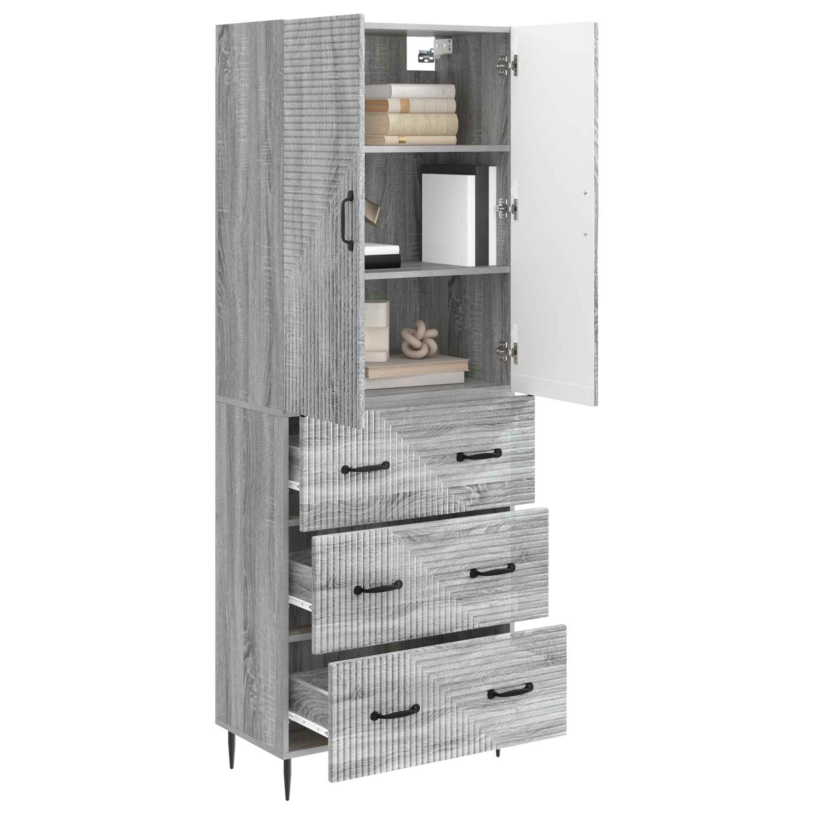 Schrankset 2 pcs Grau Sonoma 66 x 34,5 x 90 cm Holzwerkstoff
