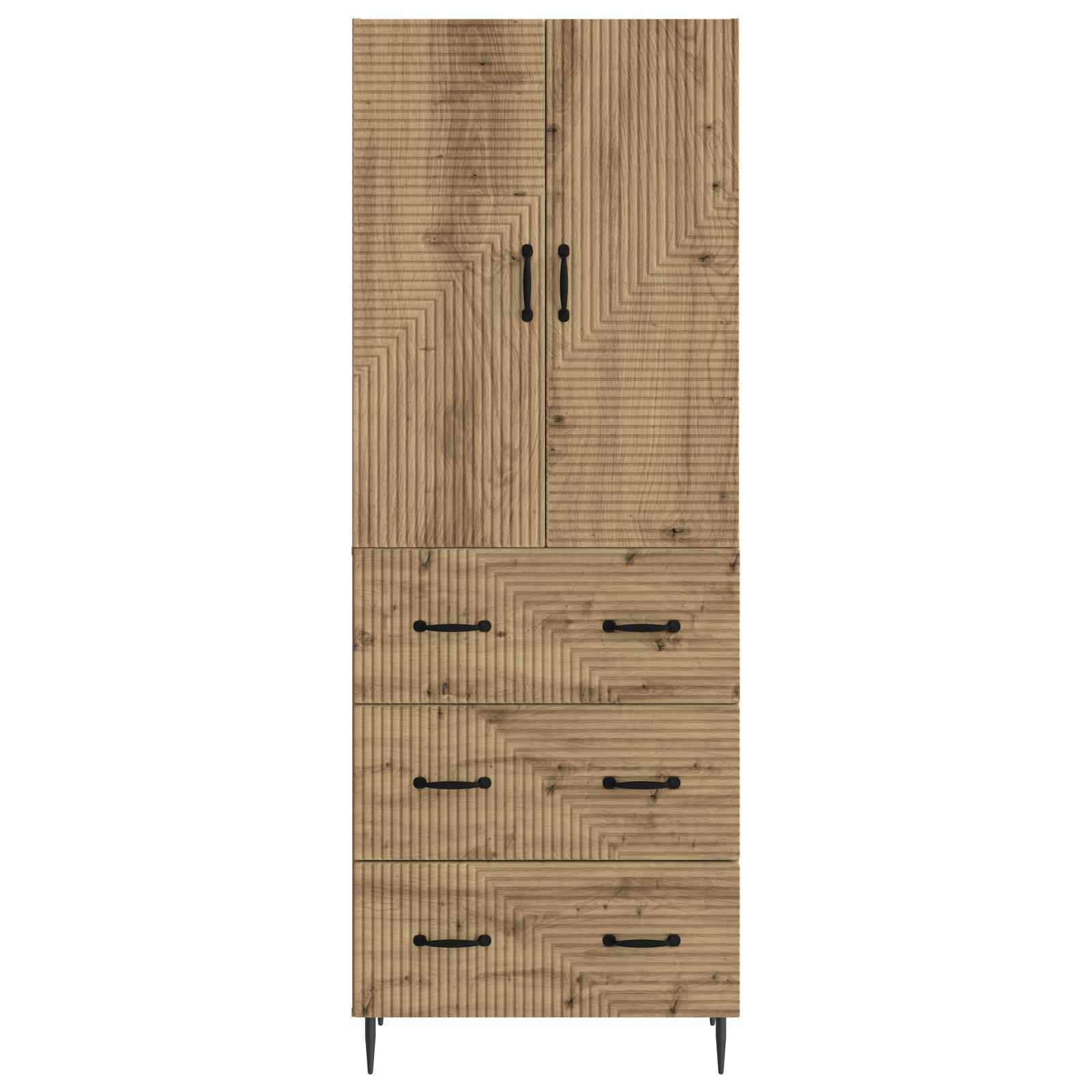 Schrankset 2 pcs Artisan-Eiche 66 x 34,5 x 90 cm Holzwerkstoff