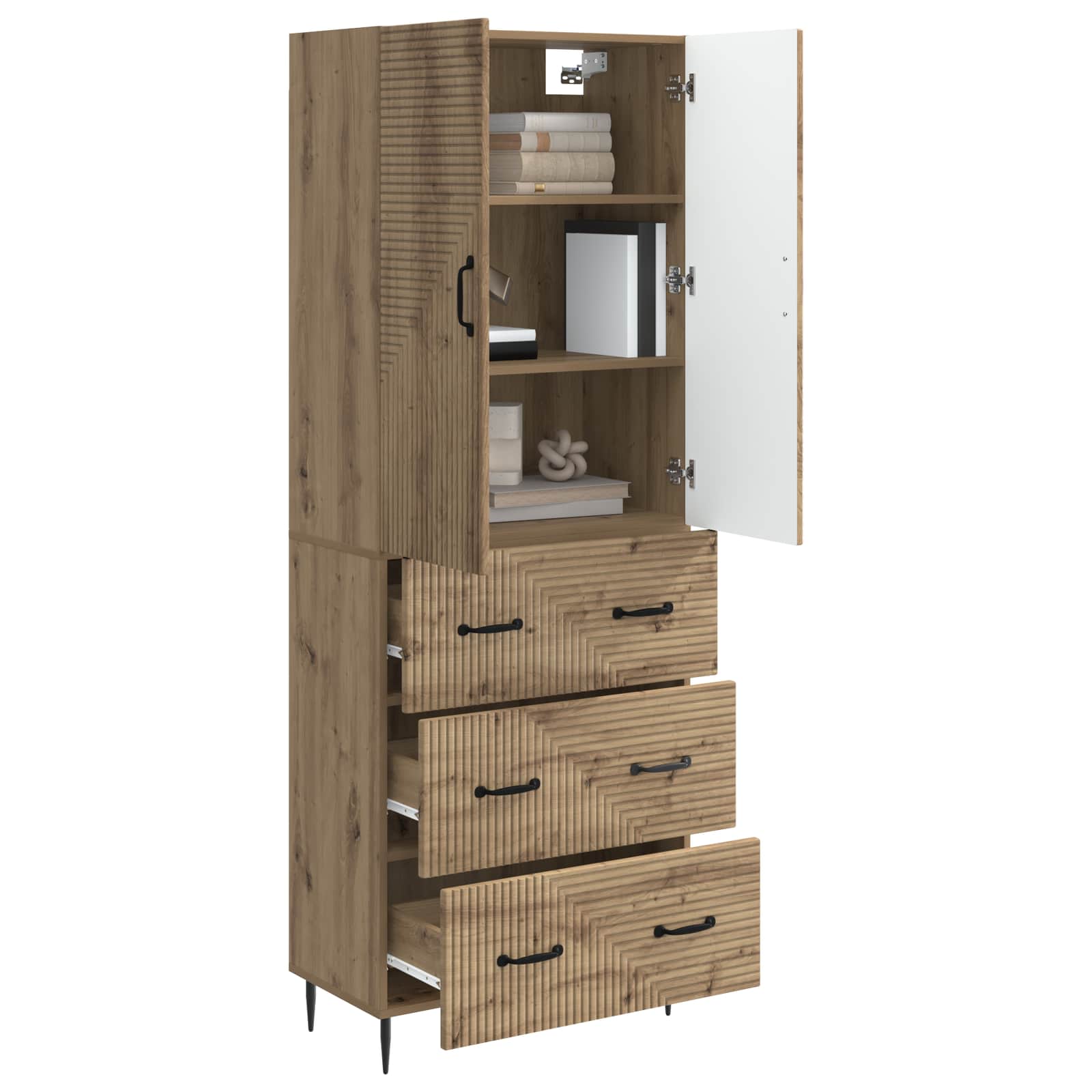 Schrankset 2 pcs Artisan-Eiche 66 x 34,5 x 90 cm Holzwerkstoff