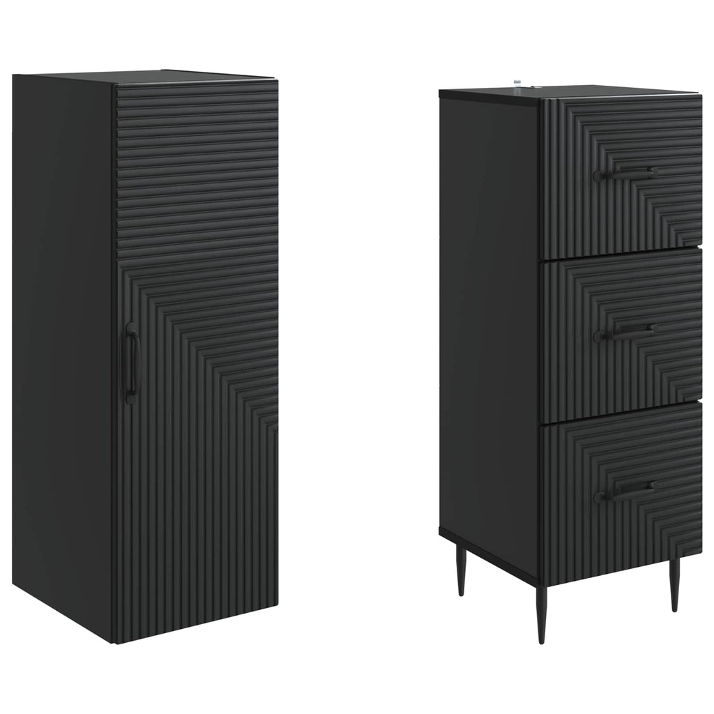 Schrankset 2 pcs Schwarz 33 x 34,5 x 90 cm Holzwerkstoff