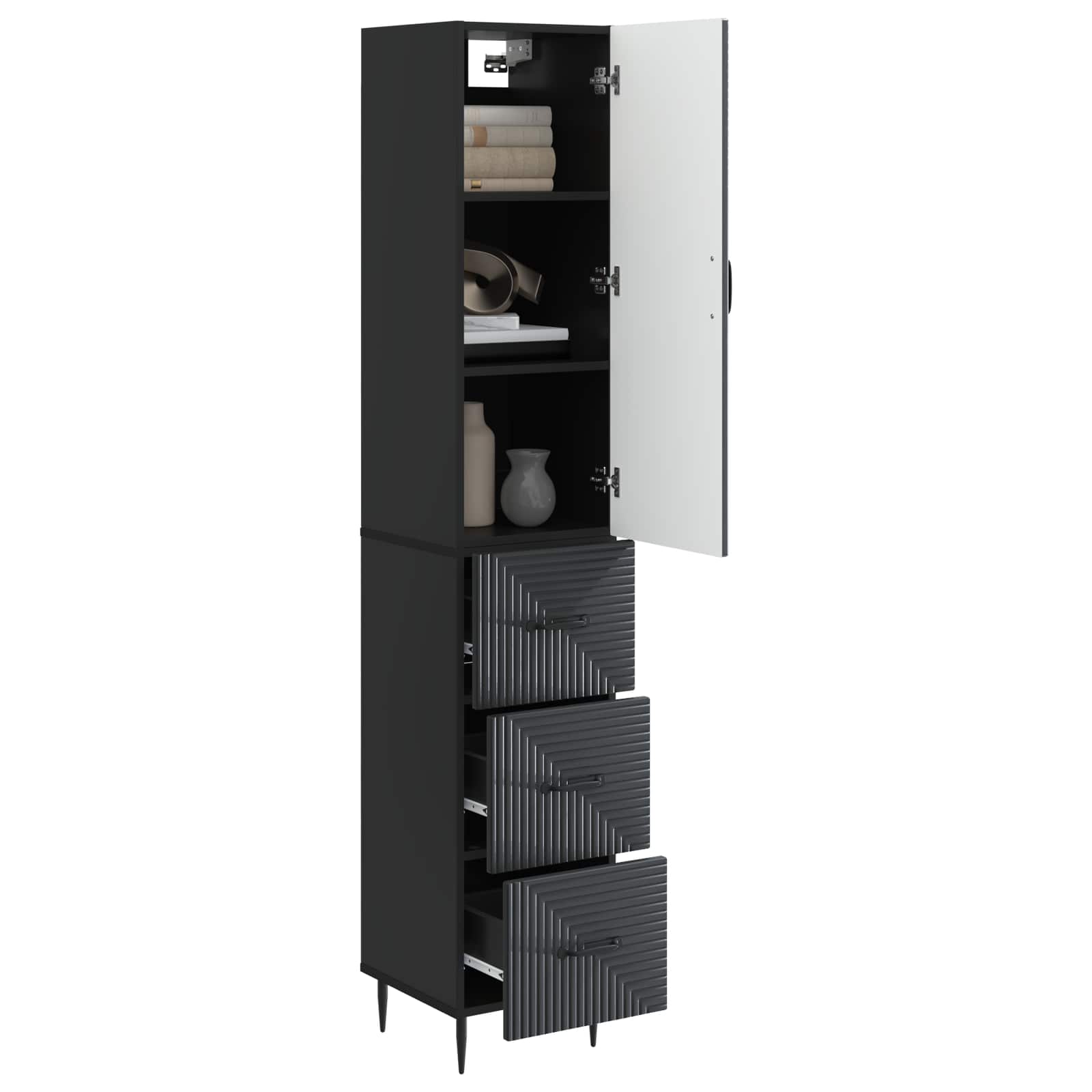 Schrankset 2 pcs Schwarz 33 x 34,5 x 90 cm Holzwerkstoff