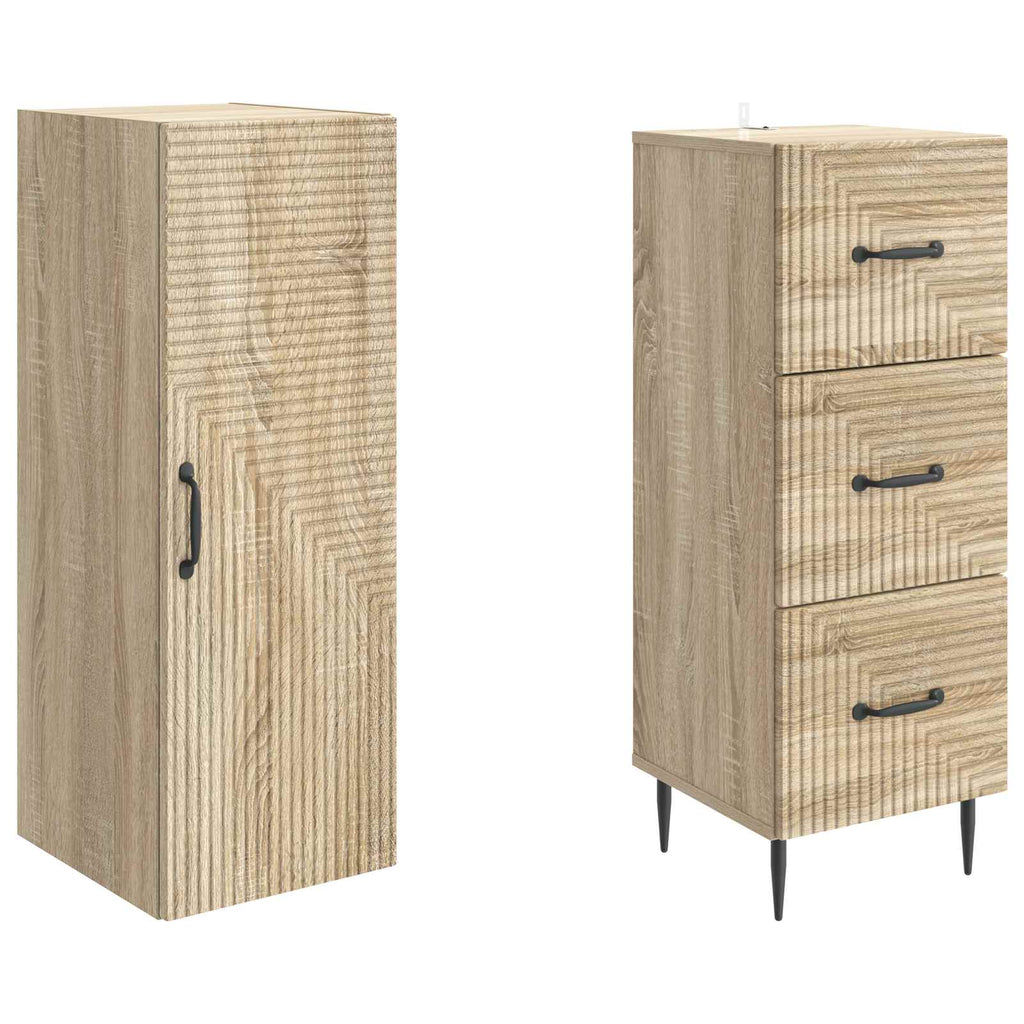 Schrankset 2 pcs Sonoma-Eiche 33 x 34,5 x 90 cm Holzwerkstoff