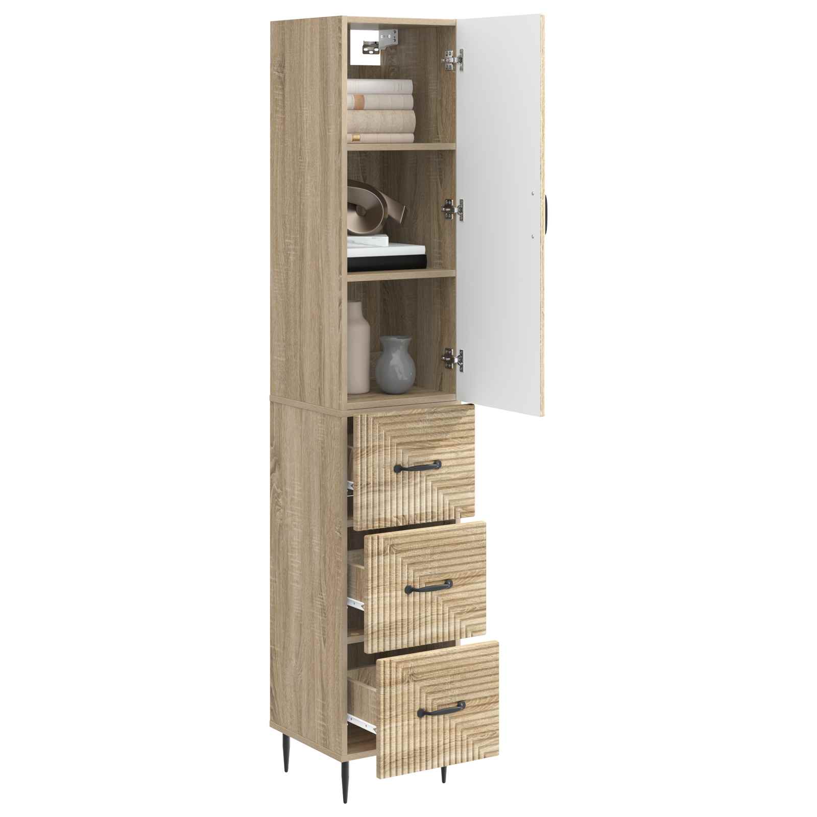 Schrankset 2 pcs Sonoma-Eiche 33 x 34,5 x 90 cm Holzwerkstoff