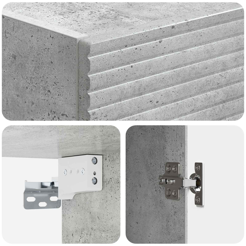 Schrankset 2 pcs Betongrau 33 x 34,5 x 90 cm Holzwerkstoff