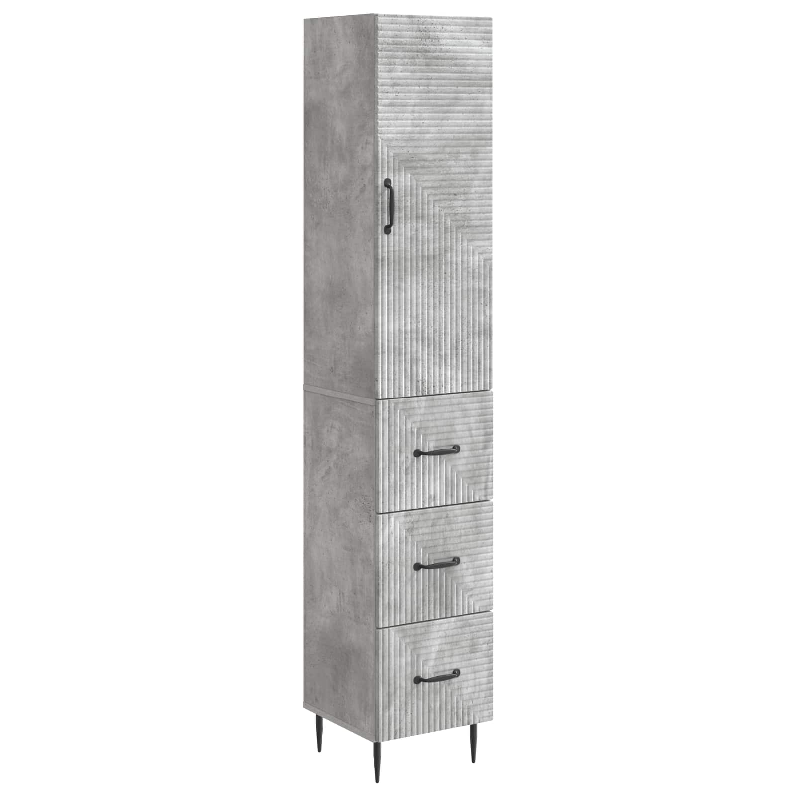 Schrankset 2 pcs Betongrau 33 x 34,5 x 90 cm Holzwerkstoff