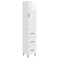 Schrankset 2 pcs Hochglanz Weiß 33 x 34,5 x 90 cm Holzwerkstoff