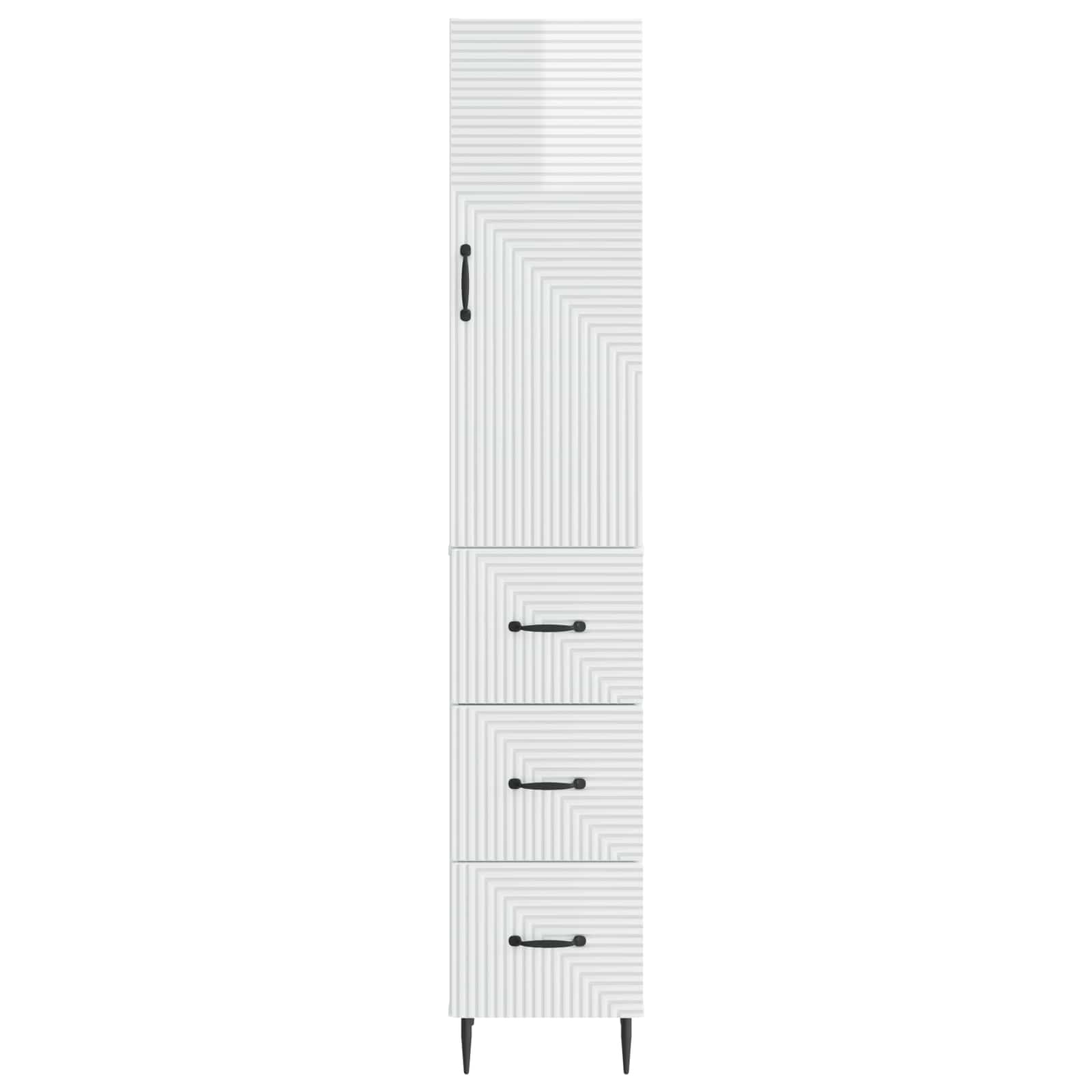 Schrankset 2 pcs Hochglanz Weiß 33 x 34,5 x 90 cm Holzwerkstoff
