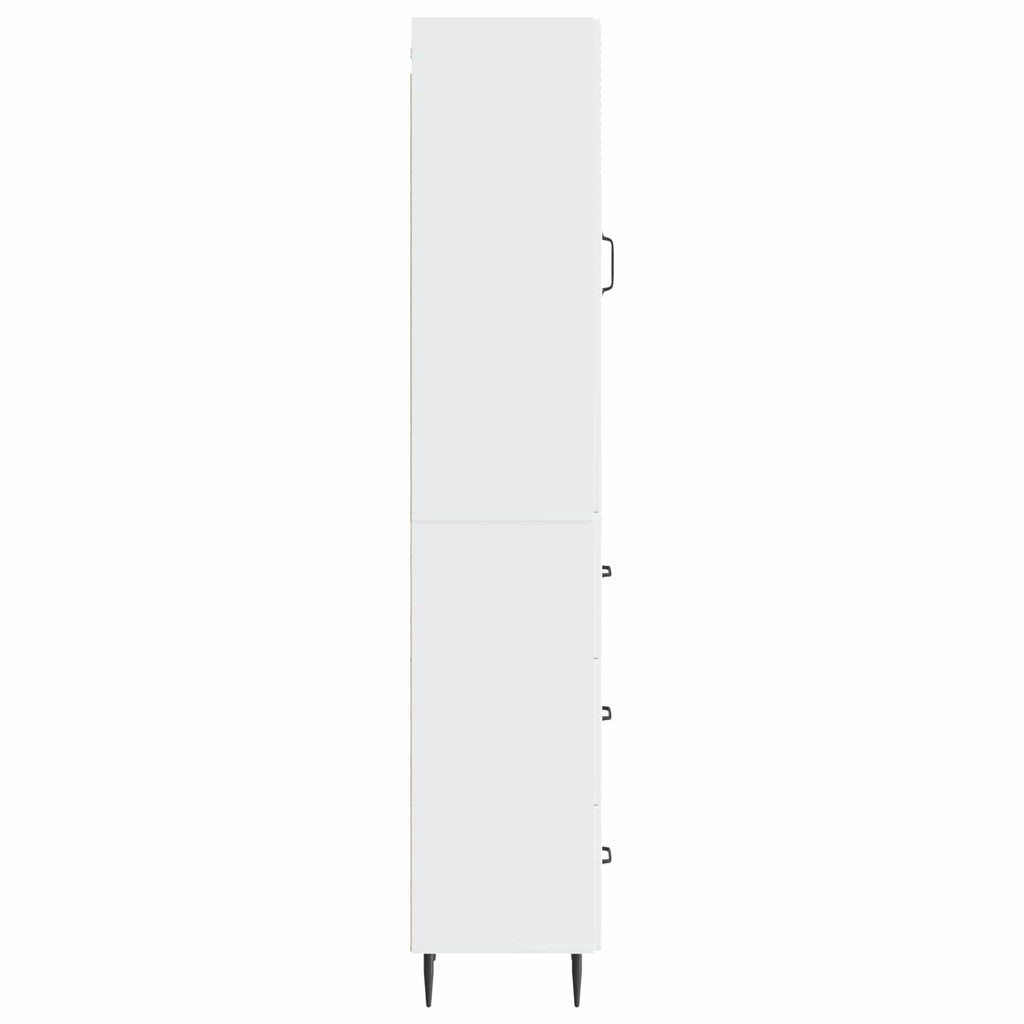 Schrankset 2 pcs Hochglanz Weiß 33 x 34,5 x 90 cm Holzwerkstoff