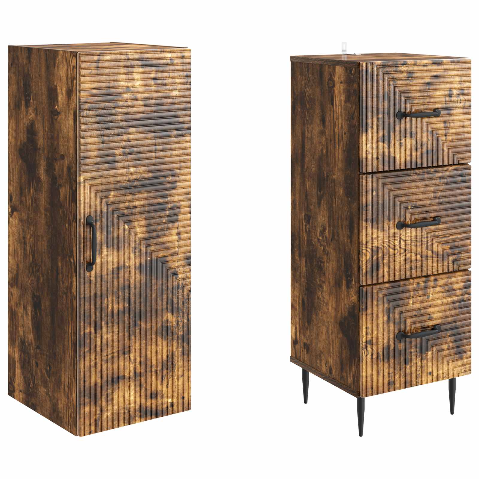Schrankset 2 pcs Geräucherte Eiche 33 x 34,5 x 90 cm