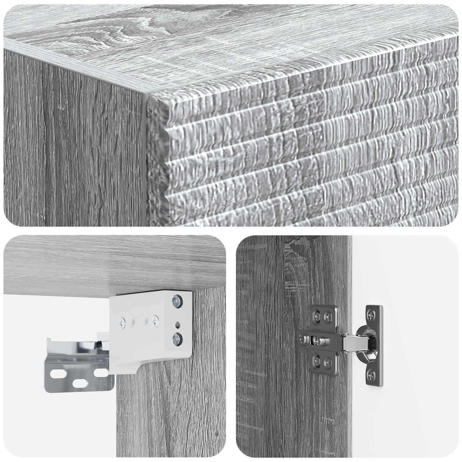 Schrankset 2 pcs Grau Sonoma 33 x 34,5 x 90 cm Holzwerkstoff