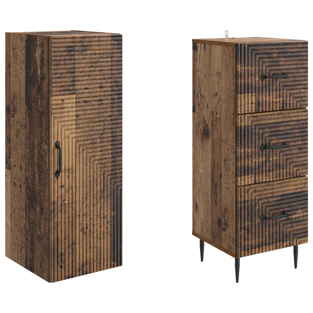 Schrankset 2 pcs Altholz 33 x 34,5 x 90 cm Holzwerkstoff