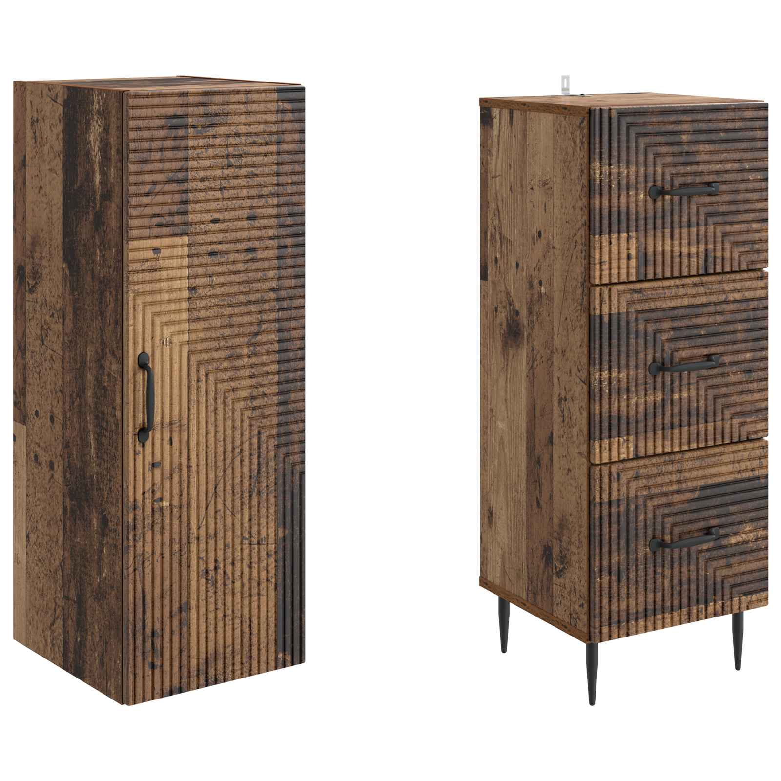 Schrankset 2 pcs Altholz 33 x 34,5 x 90 cm Holzwerkstoff