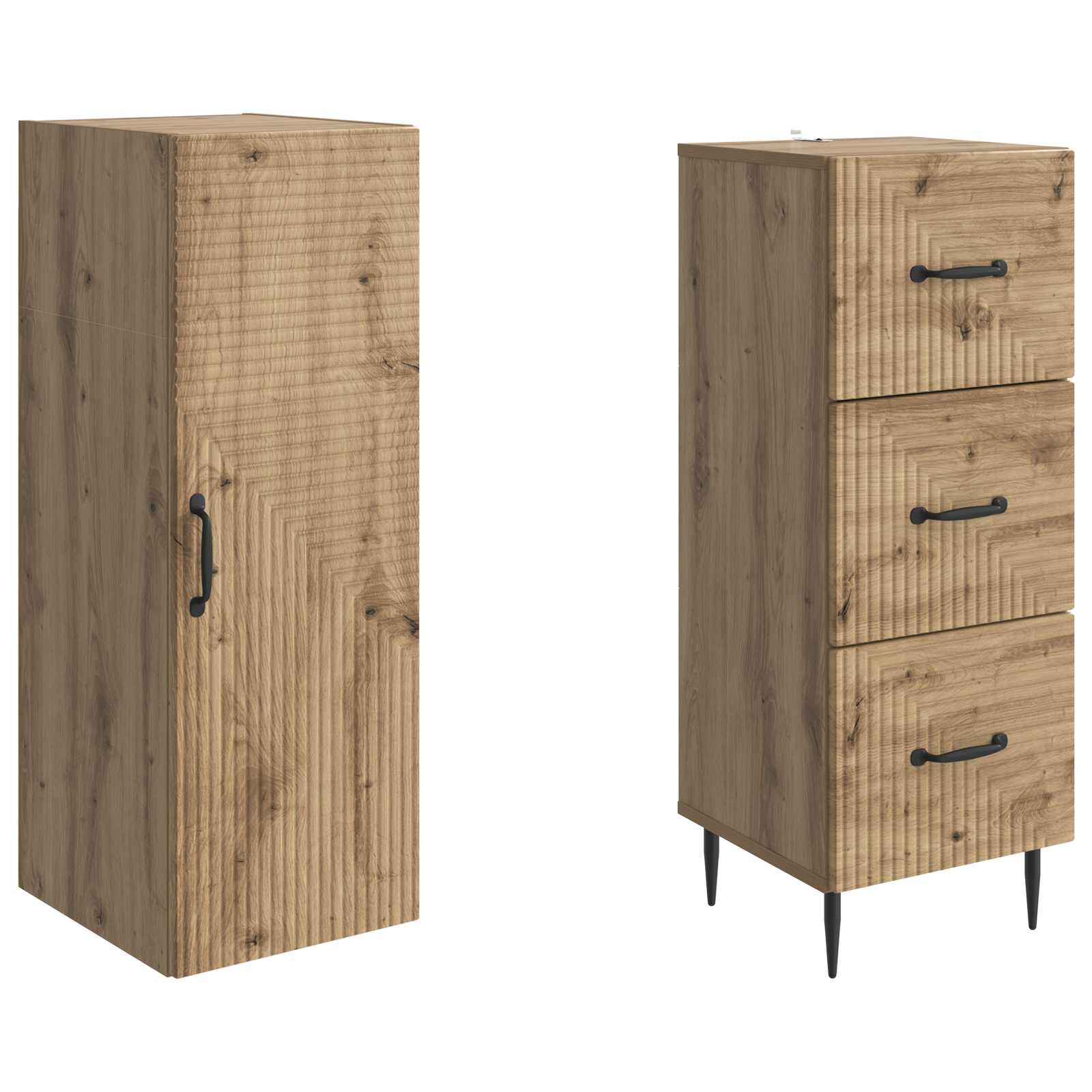 Schrankset 2 pcs Artisan-Eiche 33 x 34,5 x 90 cm Holzwerkstoff