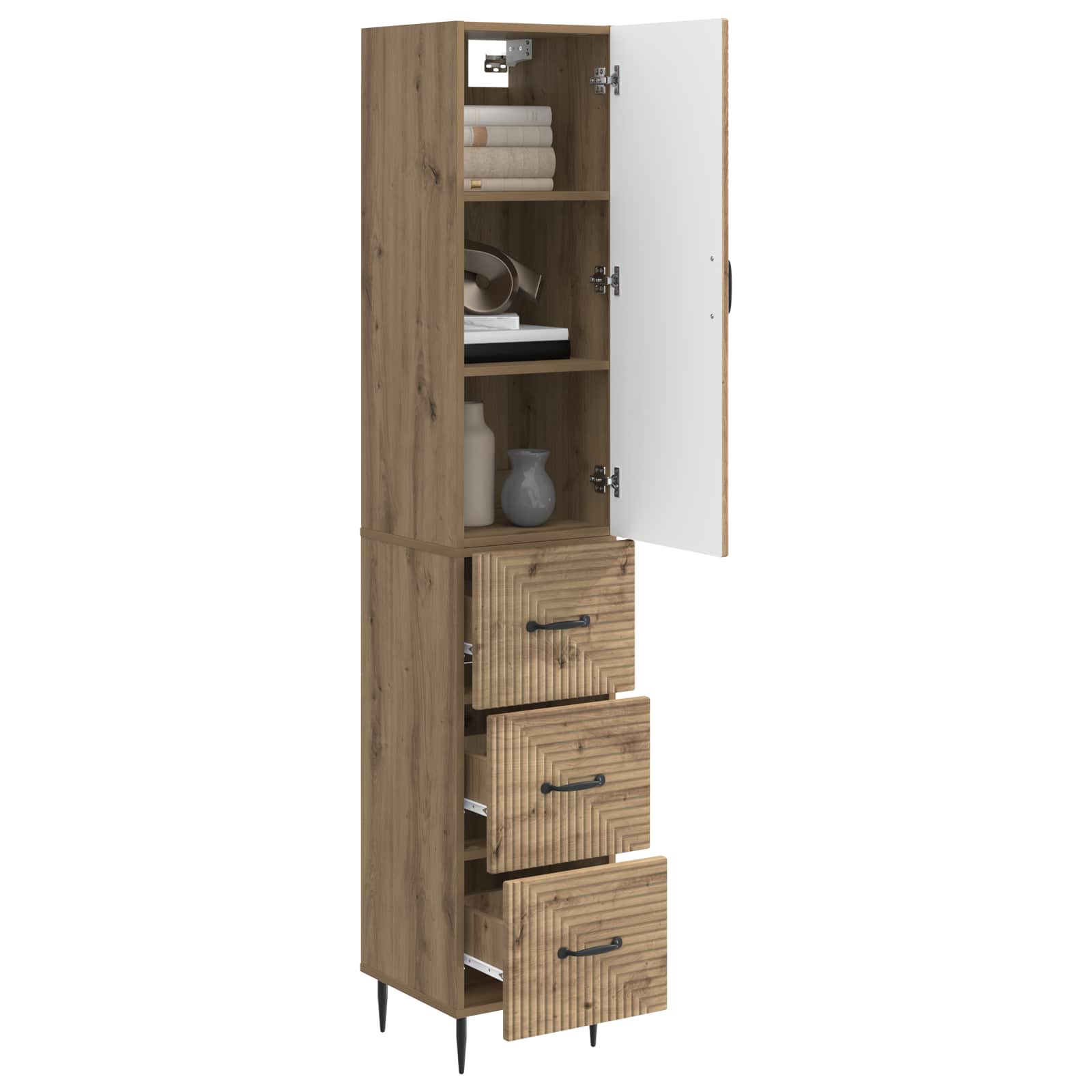 Schrankset 2 pcs Artisan-Eiche 33 x 34,5 x 90 cm Holzwerkstoff