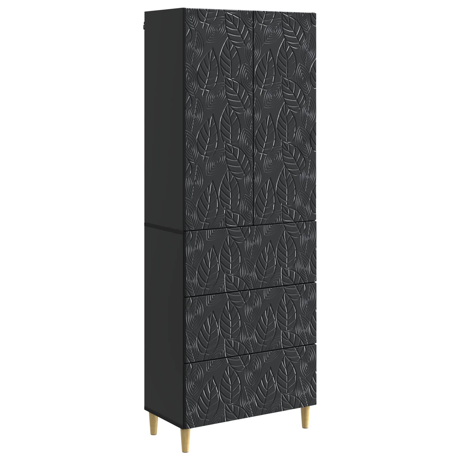Schrankset 2 pcs Schwarz 66 x 34,5 x 90 cm Holzwerkstoff