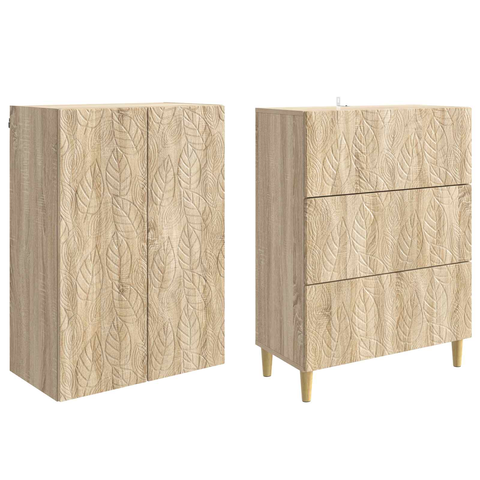 Schrankset 2 pcs Sonoma-Eiche 66 x 34,5 x 90 cm Holzwerkstoff