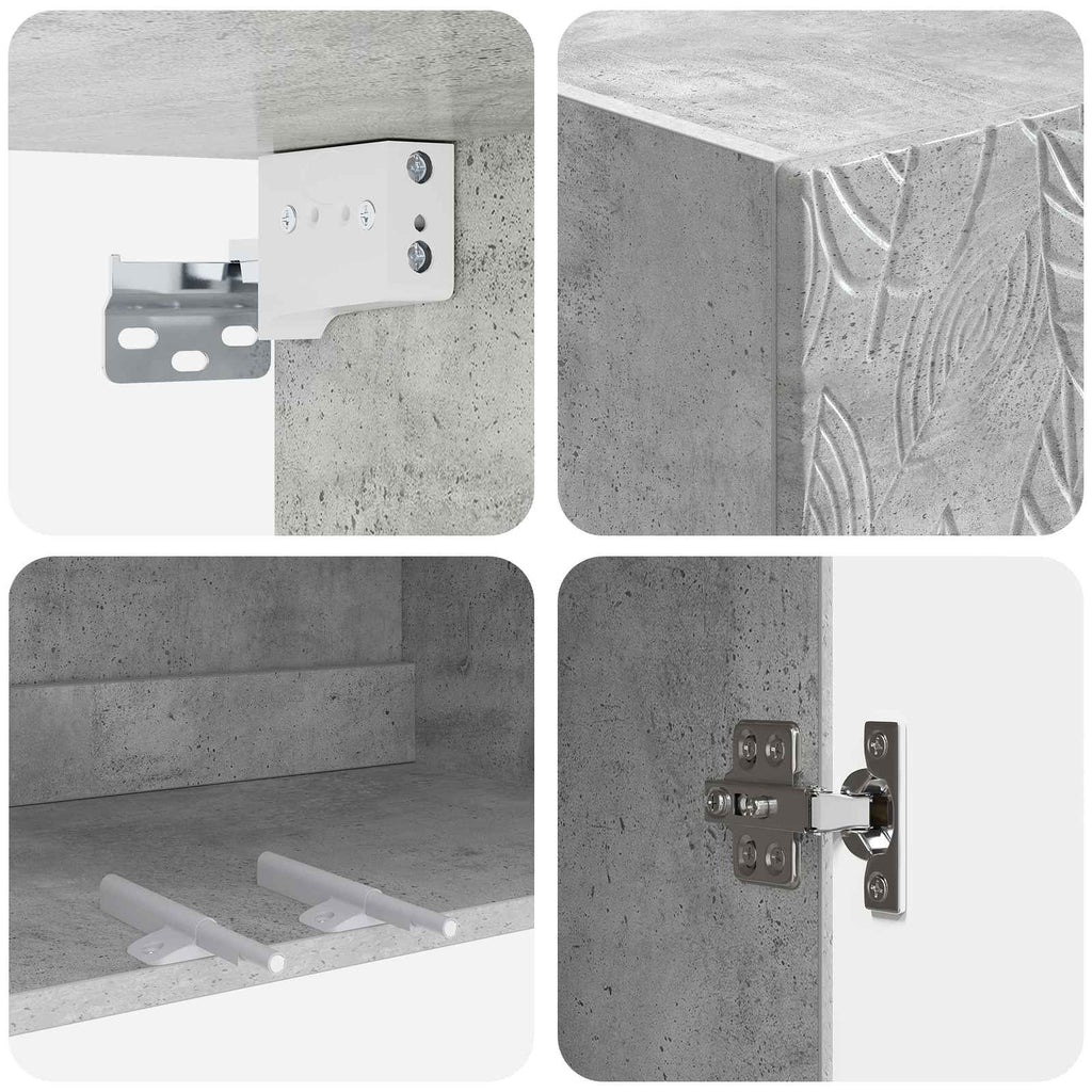 Schrankset 2 pcs Betongrau 66 x 34,5 x 90 cm Holzwerkstoff