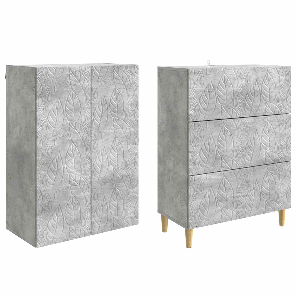 Schrankset 2 pcs Betongrau 66 x 34,5 x 90 cm Holzwerkstoff