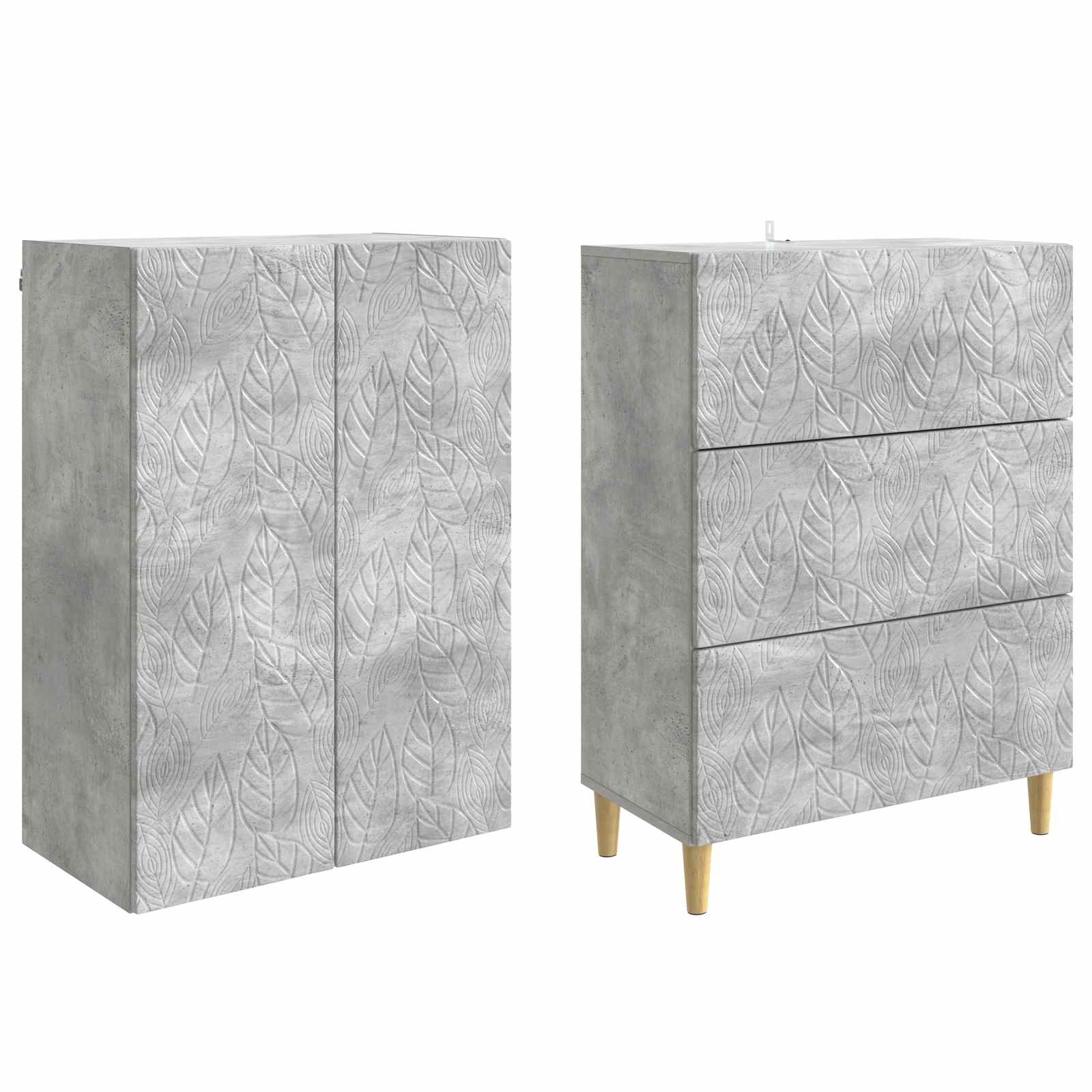Schrankset 2 pcs Betongrau 66 x 34,5 x 90 cm Holzwerkstoff