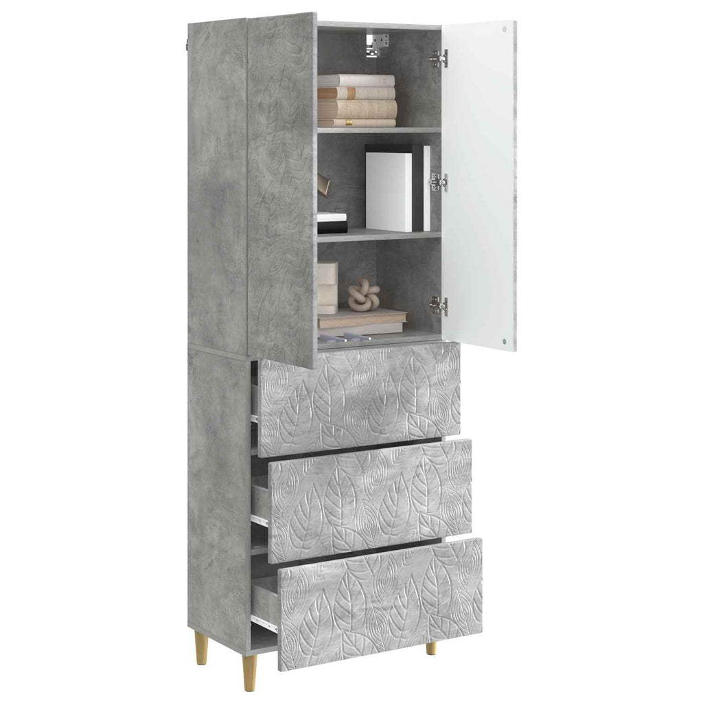 Schrankset 2 pcs Betongrau 66 x 34,5 x 90 cm Holzwerkstoff