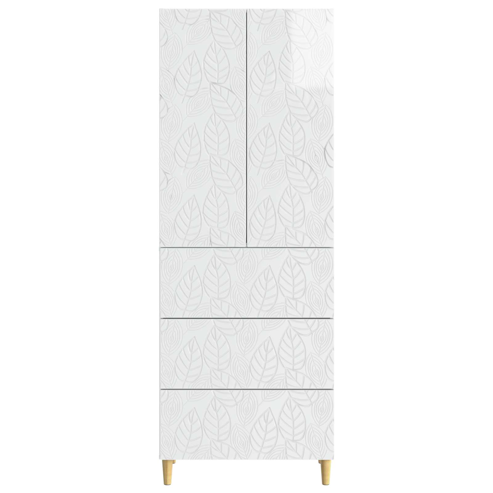 Schrankset 2 pcs Hochglanz Weiß 66 x 34,5 x 90 cm Holzwerkstoff