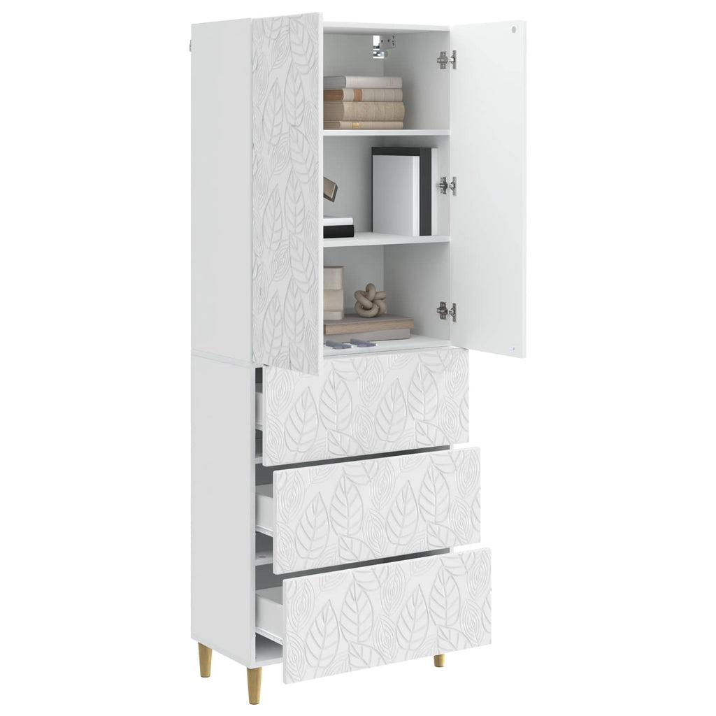 Schrankset 2 pcs Hochglanz Weiß 66 x 34,5 x 90 cm Holzwerkstoff