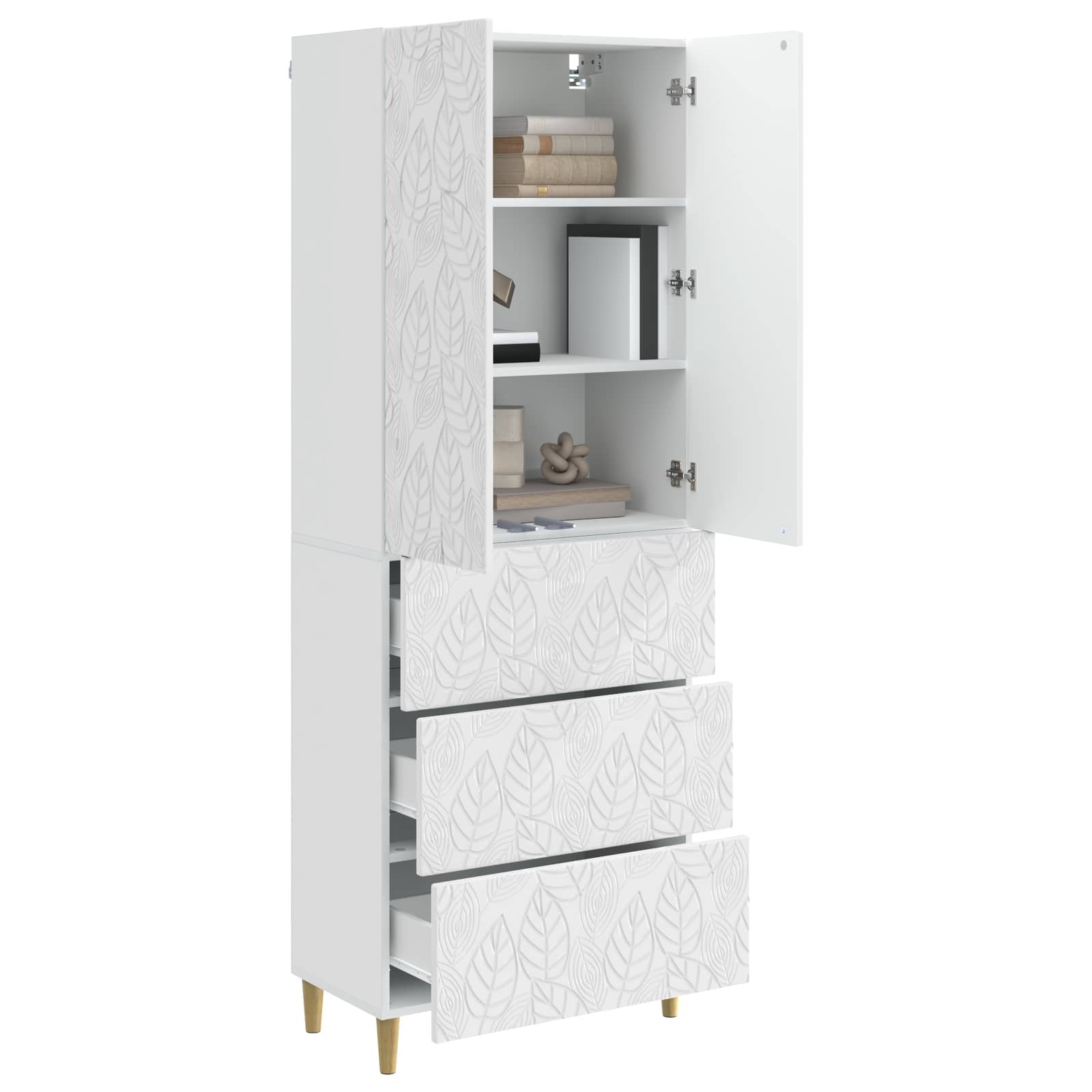 Schrankset 2 pcs Hochglanz Weiß 66 x 34,5 x 90 cm Holzwerkstoff