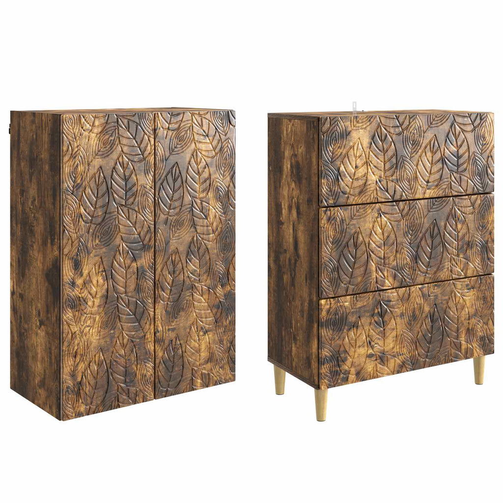 Schrankset 2 pcs Geräucherte Eiche 66 x 34,5 x 90 cm