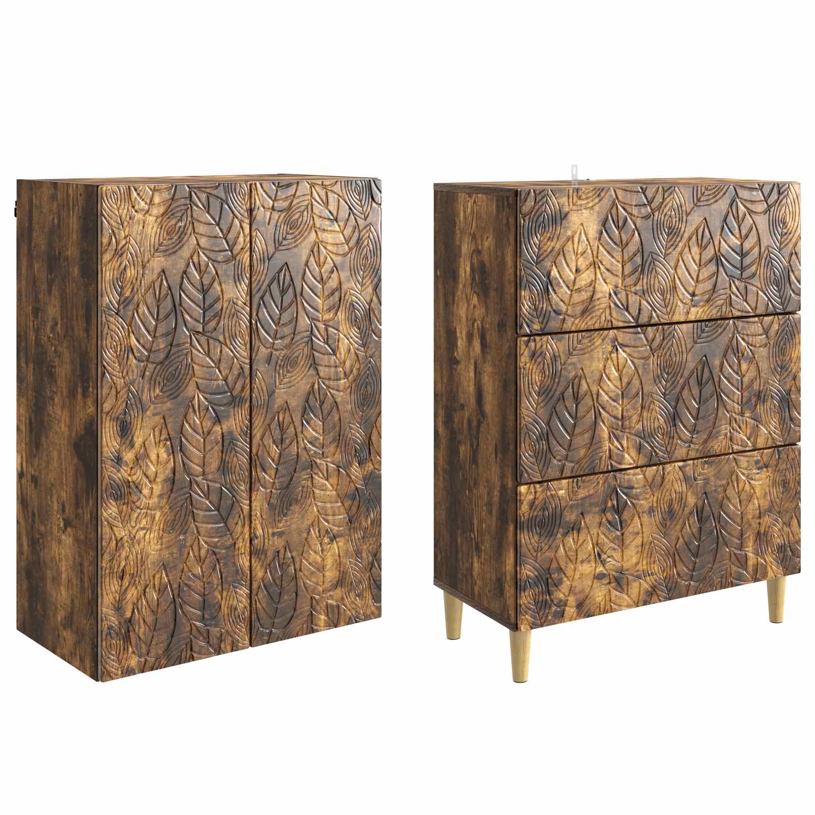 Schrankset 2 pcs Geräucherte Eiche 66 x 34,5 x 90 cm