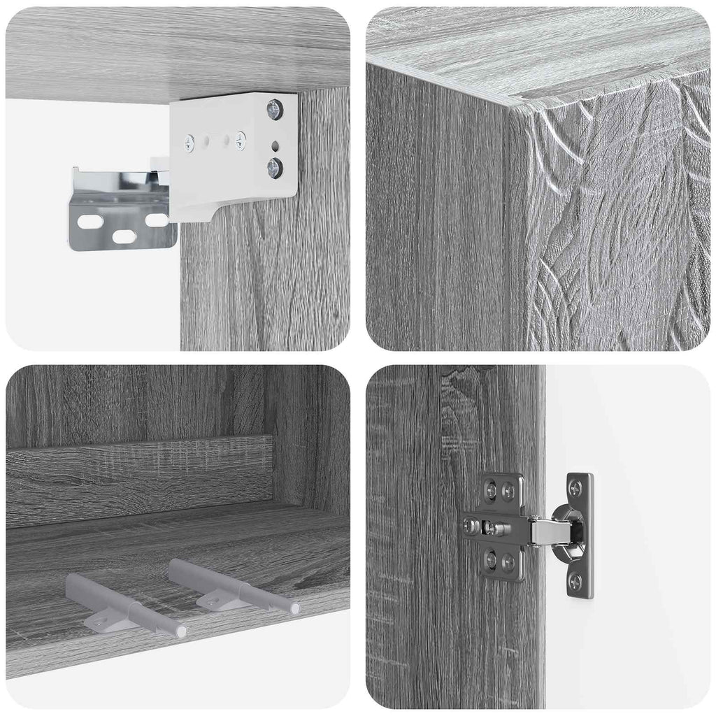 Schrankset 2 pcs Grau Sonoma 66 x 34,5 x 90 cm Holzwerkstoff