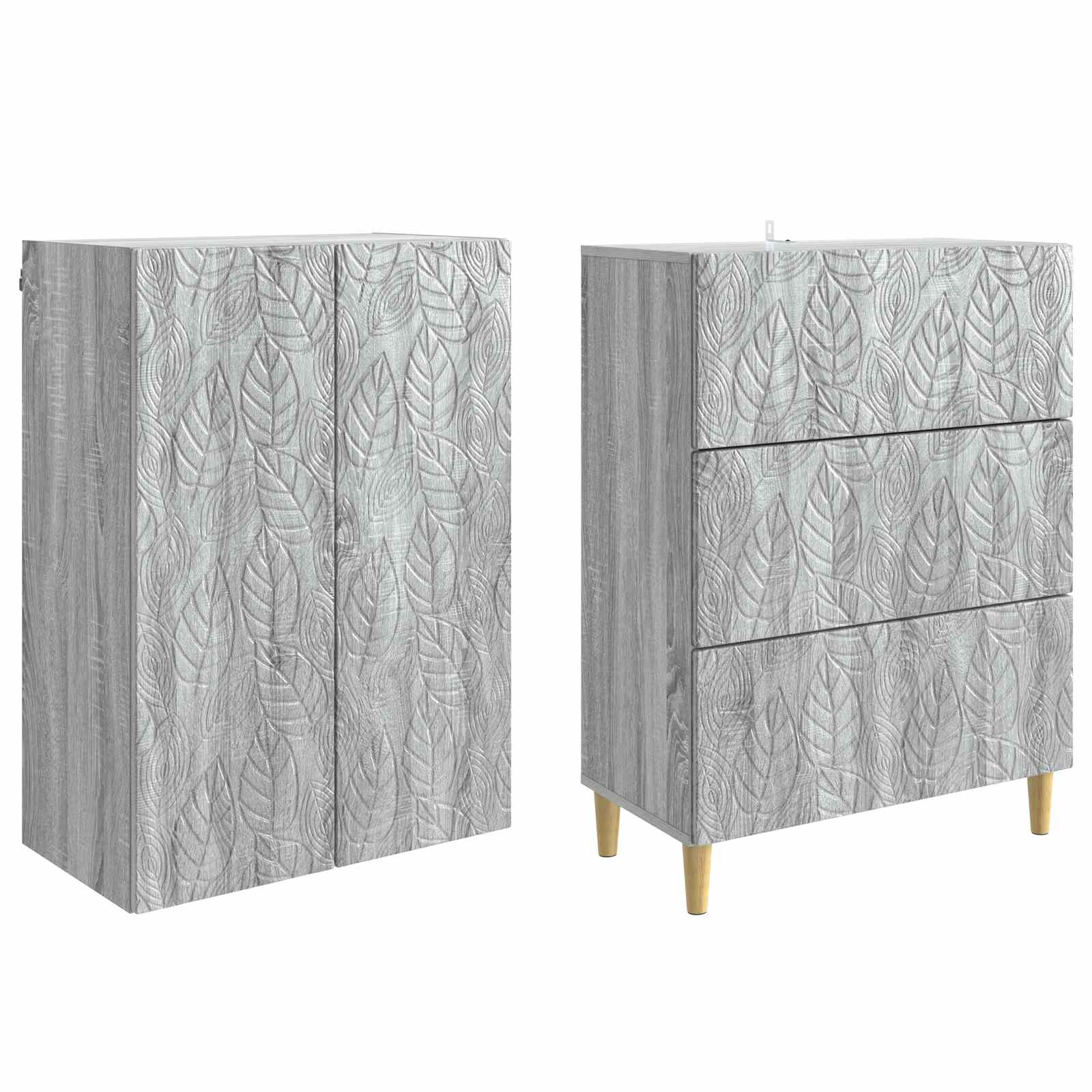 Schrankset 2 pcs Grau Sonoma 66 x 34,5 x 90 cm Holzwerkstoff