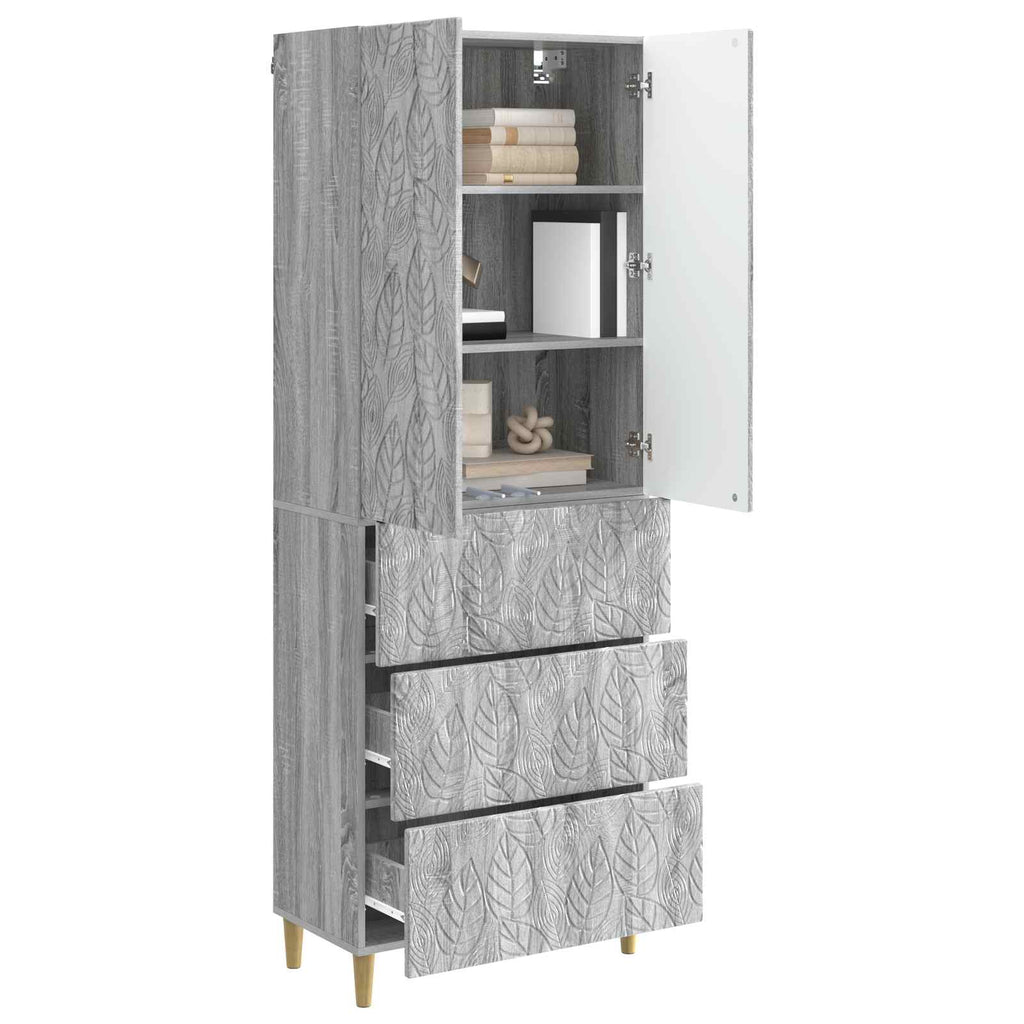 Schrankset 2 pcs Grau Sonoma 66 x 34,5 x 90 cm Holzwerkstoff