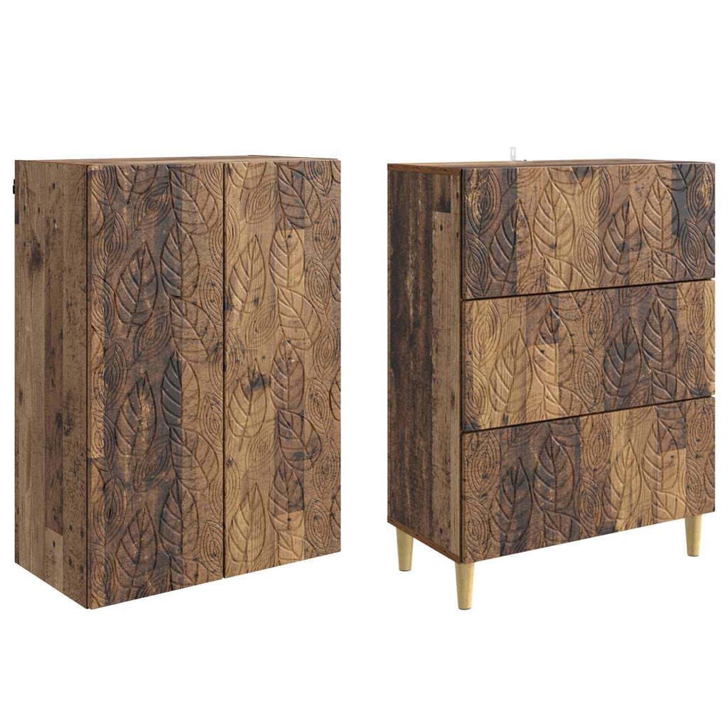 Schrankset 2 pcs Altholz 66 x 34,5 x 90 cm Holzwerkstoff