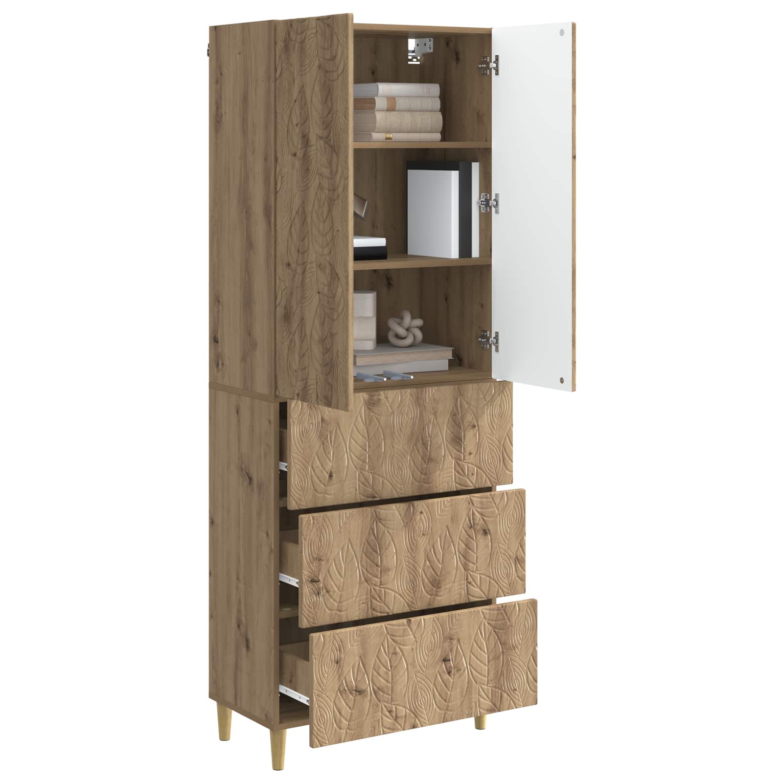 Schrankset 2 pcs Artisan-Eiche 66 x 34,5 x 90 cm Holzwerkstoff