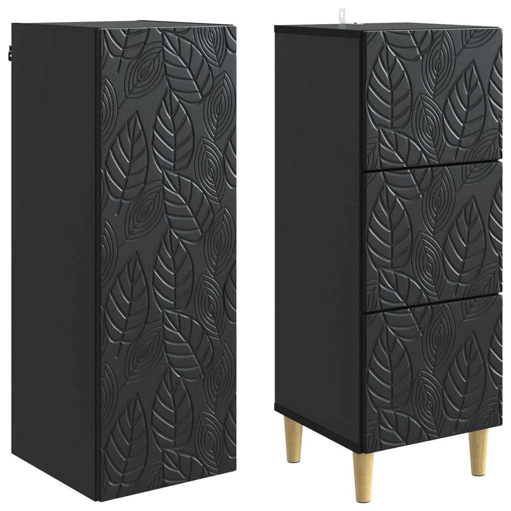 Schrankset 2 pcs Schwarz 33 x 34,5 x 90 cm Holzwerkstoff