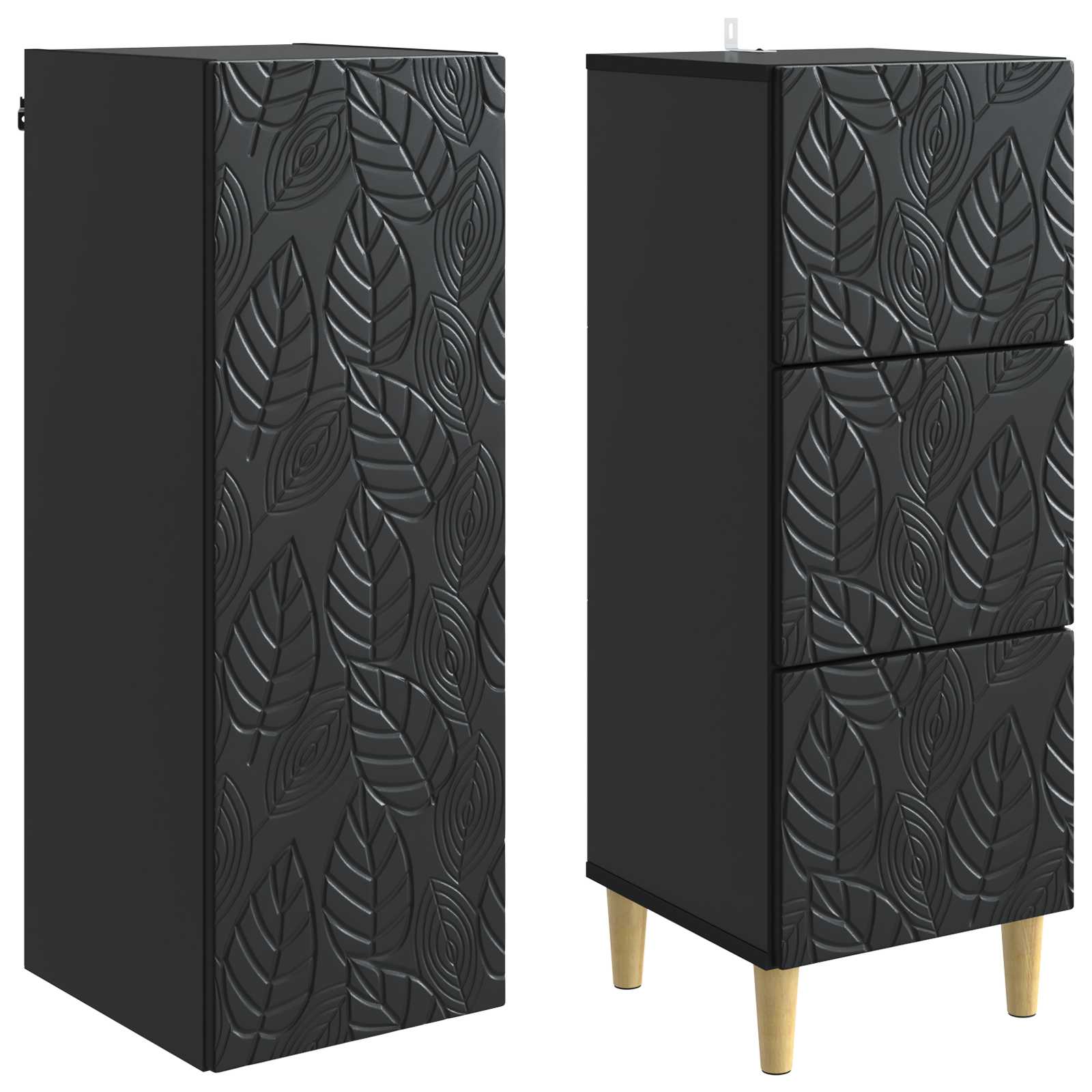 Schrankset 2 pcs Schwarz 33 x 34,5 x 90 cm Holzwerkstoff