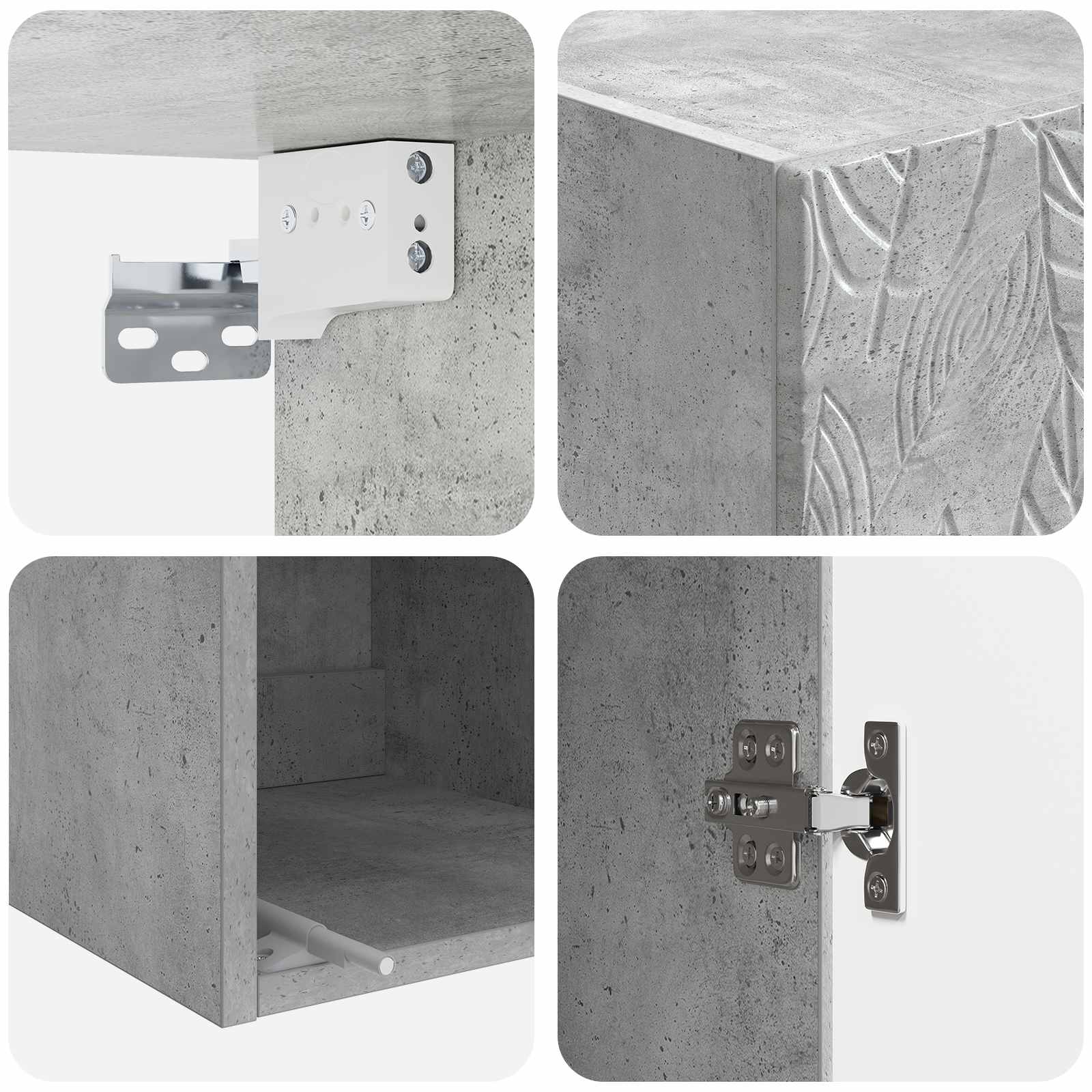 Schrankset 2 pcs Betongrau 33 x 34,5 x 90 cm Holzwerkstoff